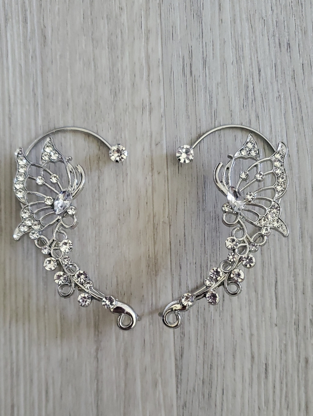 💐5/$35💐 Silver Zircon Fairy Butterfly Ear Cuff Earrings - Fantasy Accessory